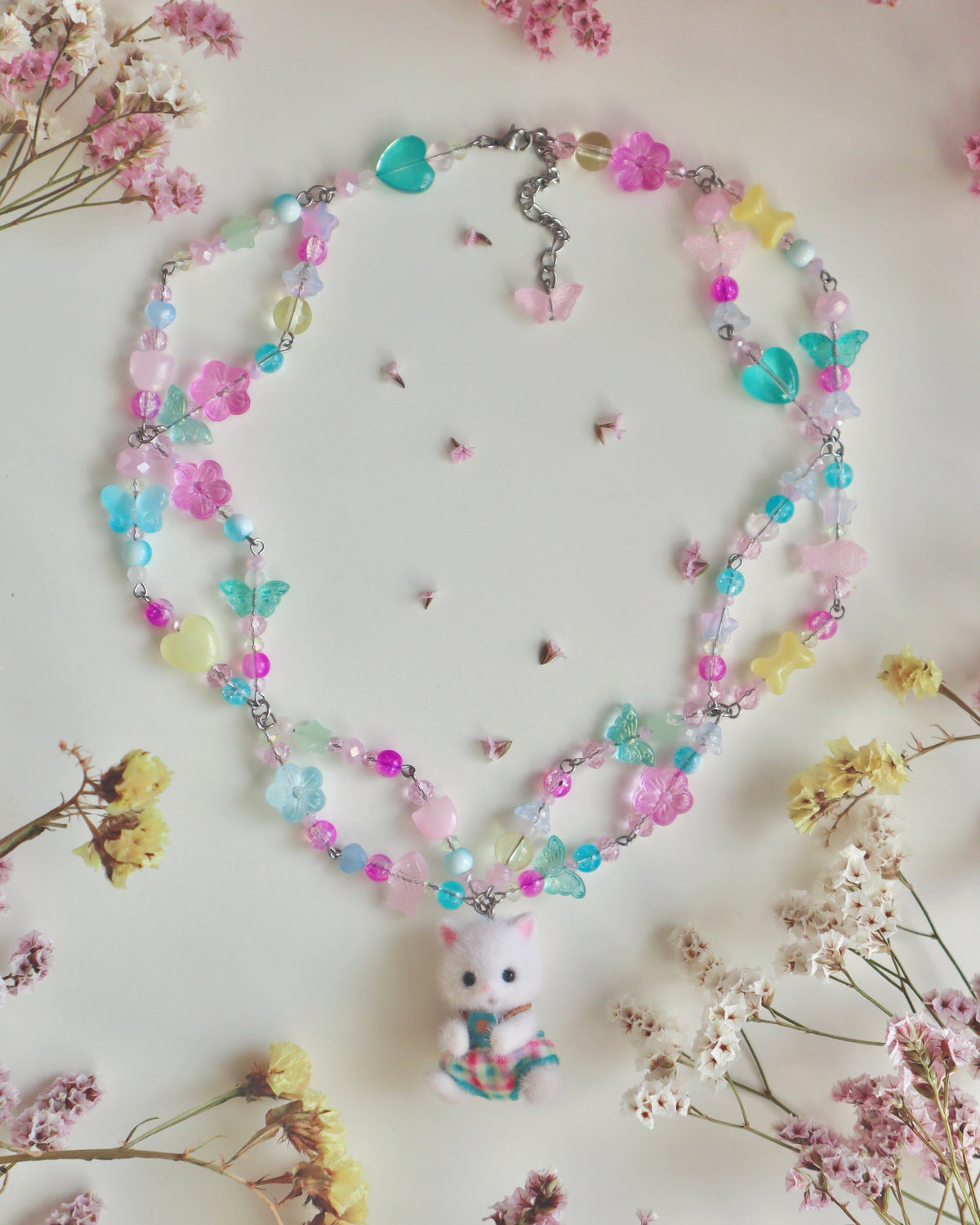 Candy Cat Woodland Doll Necklace (One of a Kind)