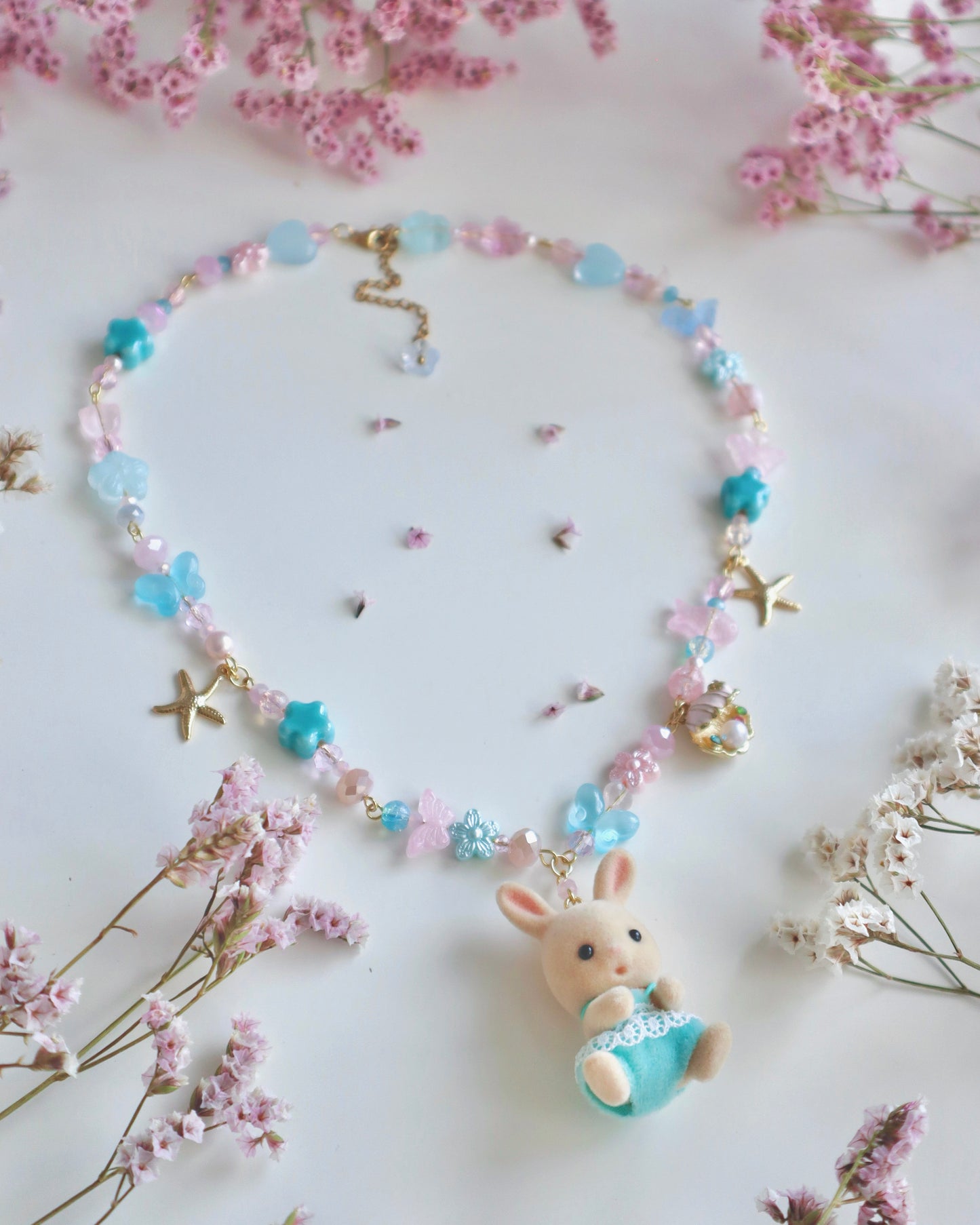 Beach Bunny Woodland Doll Necklace (One of a Kind)