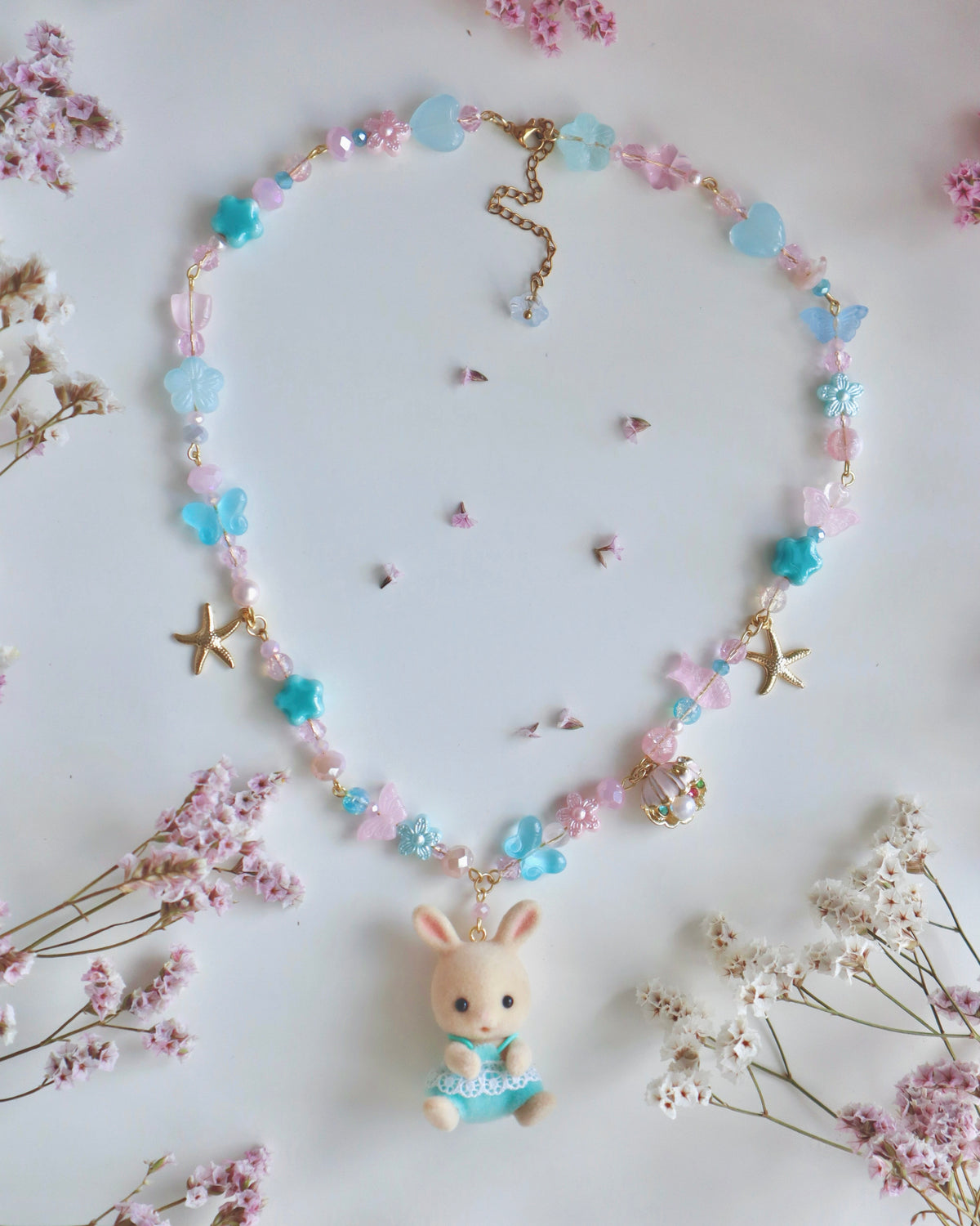 Beach Bunny Woodland Doll Necklace (One of a Kind)