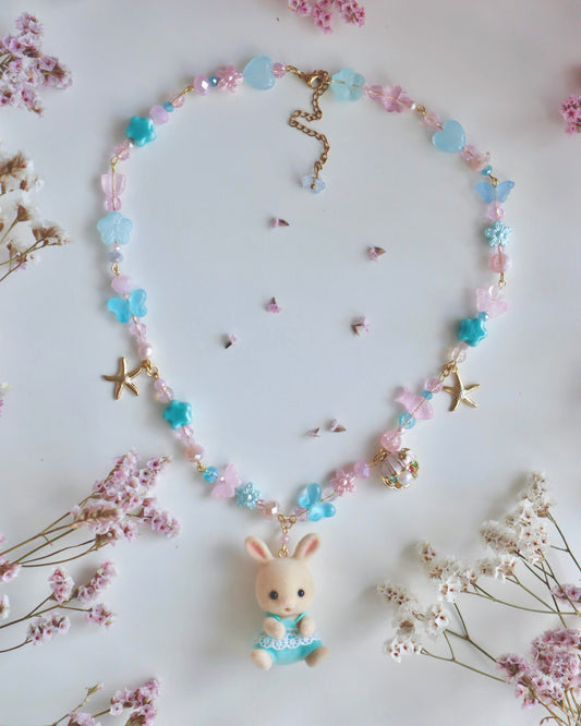 Beach Bunny Woodland Doll Necklace (One of a Kind)