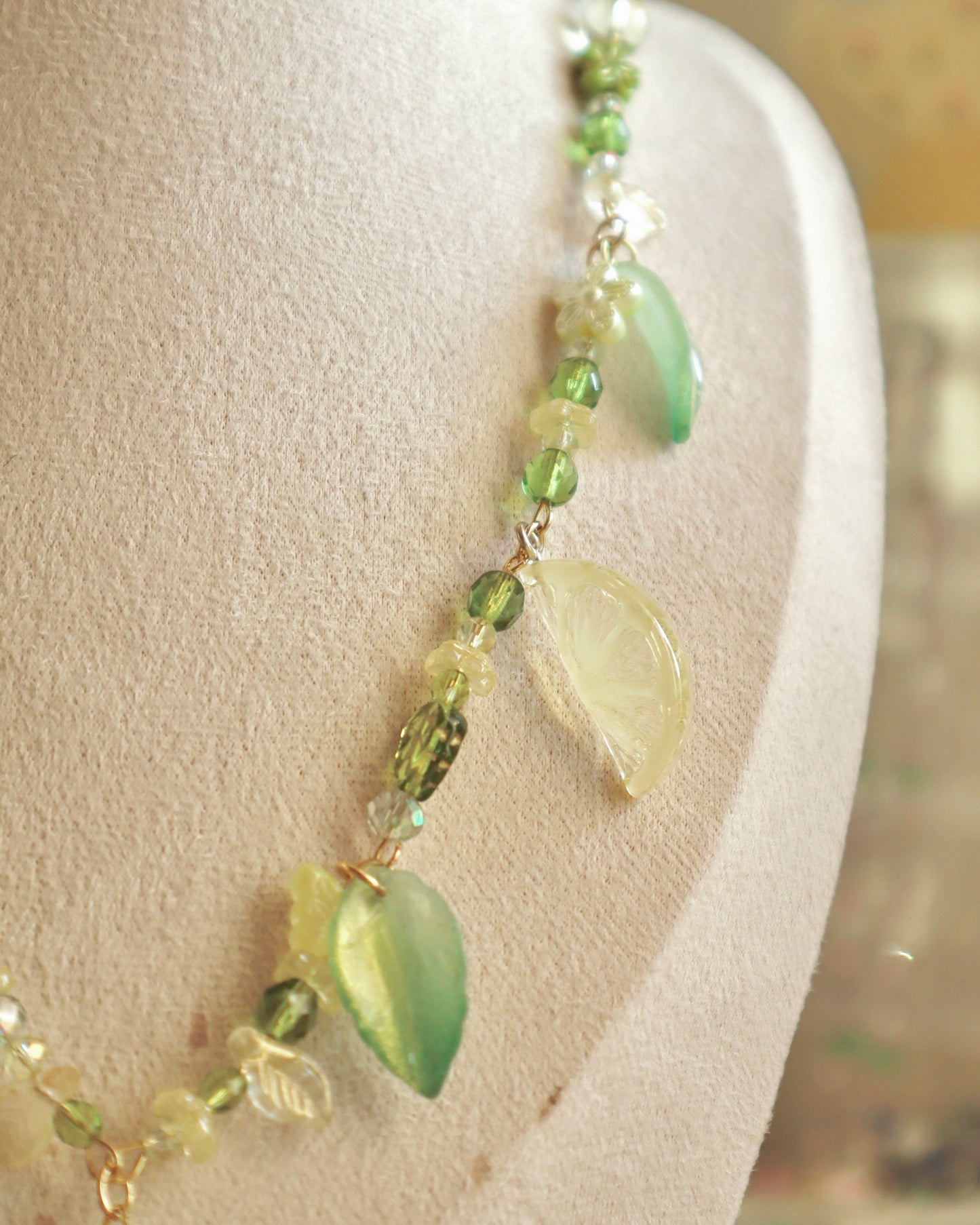 Deer Lemon Woodland Doll Necklace (One of a Kind)